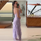 Lavender Dreams Ruffled Maxi Dress