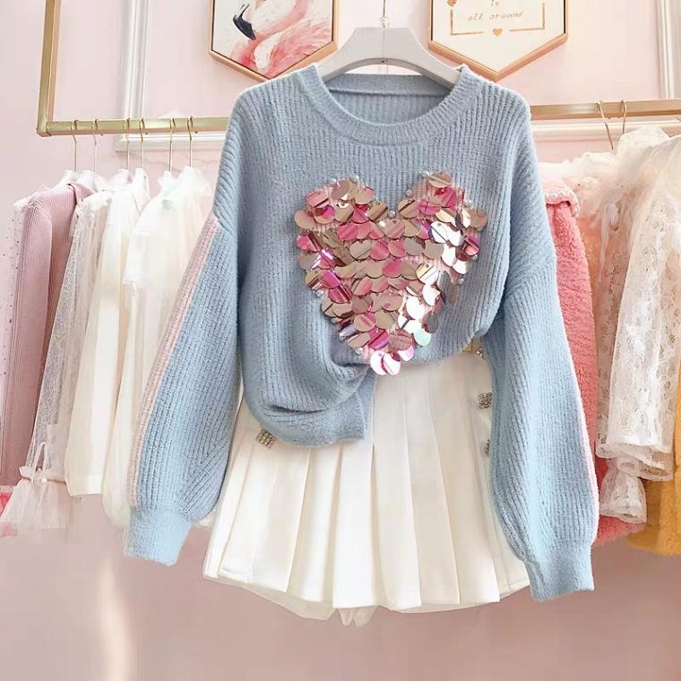 Heart Embellished Sweaters