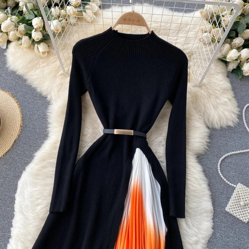 Tiana Pleated Woolen Dress - Alamode By Akanksha