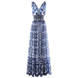 Wester Porcelain Print Maxi Dress - Alamode By Akanksha