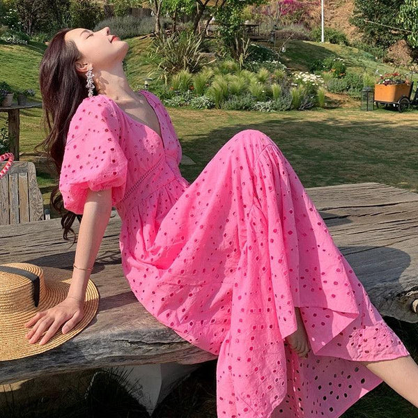 Nelly Summer Maxi Dress in Pink - Alamode By Akanksha
