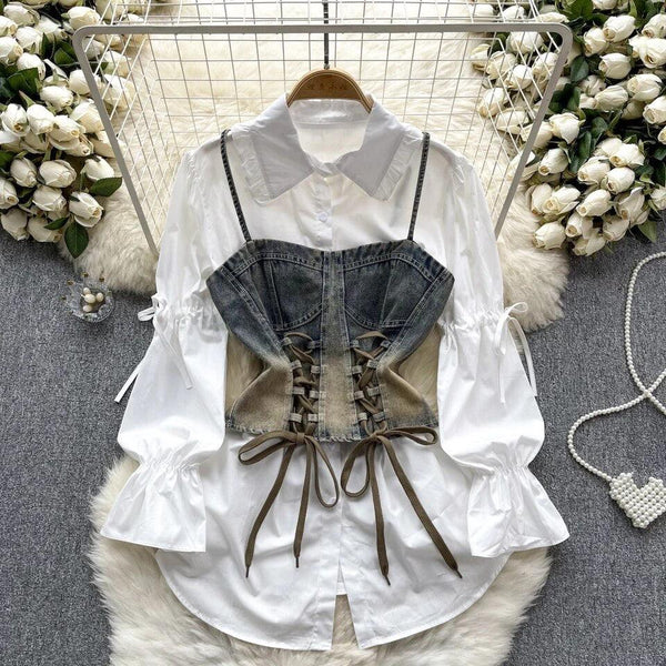 Buy Lea Luxury Corset Top with Shirt for Women Online in India a la mode