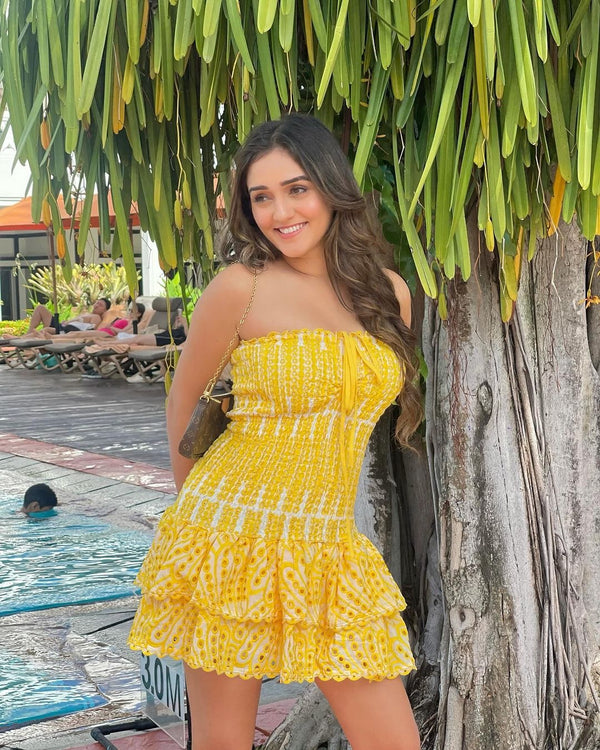 Amalfi Luxe Summer Dress in Yellow