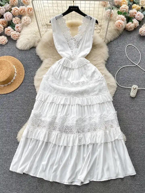 Raina Maxi Dress in White - Alamode By Akanksha
