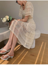 Liliana Crochet Midi Dress - Alamode By Akanksha