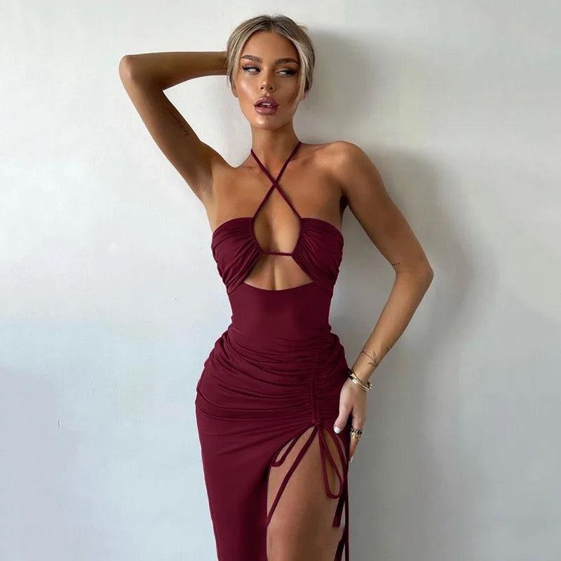 Luther Strappy Midi Slit Dress - Alamode By Akanksha