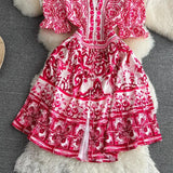 Bologna Porcelain Summer Vintage Dress - Alamode By Akanksha