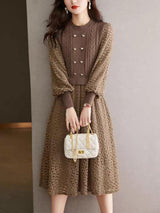 Mariana Vintage Hollow out Midi Dress