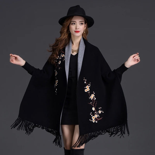 Sage Floral Embroidered Capes