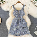 Orry Tweed Dress with Sling Bag - Alamode By Akanksha