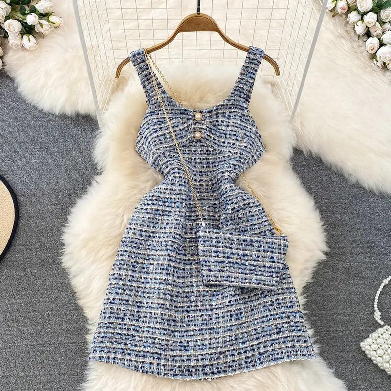 Orry Tweed Dress with Sling Bag - Alamode By Akanksha
