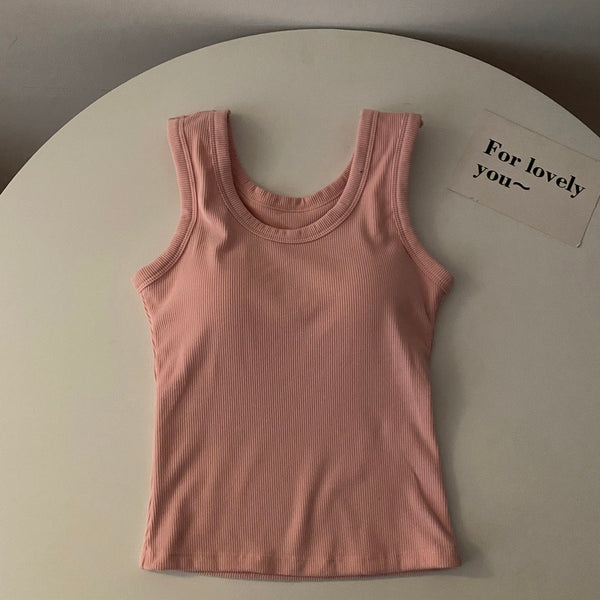 Stormie Tank Tops with Inbuilt Bra Pink