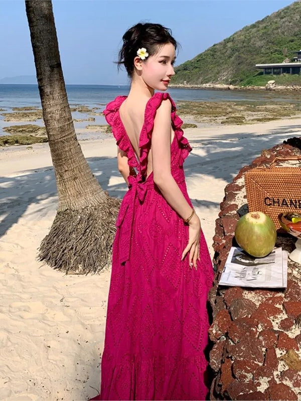 Saz Summer Maxi Dress in Pink