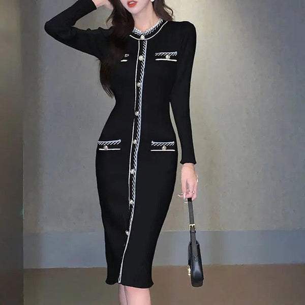 Reller Vintage Woolen Bodycon Dress - Alamode By Akanksha