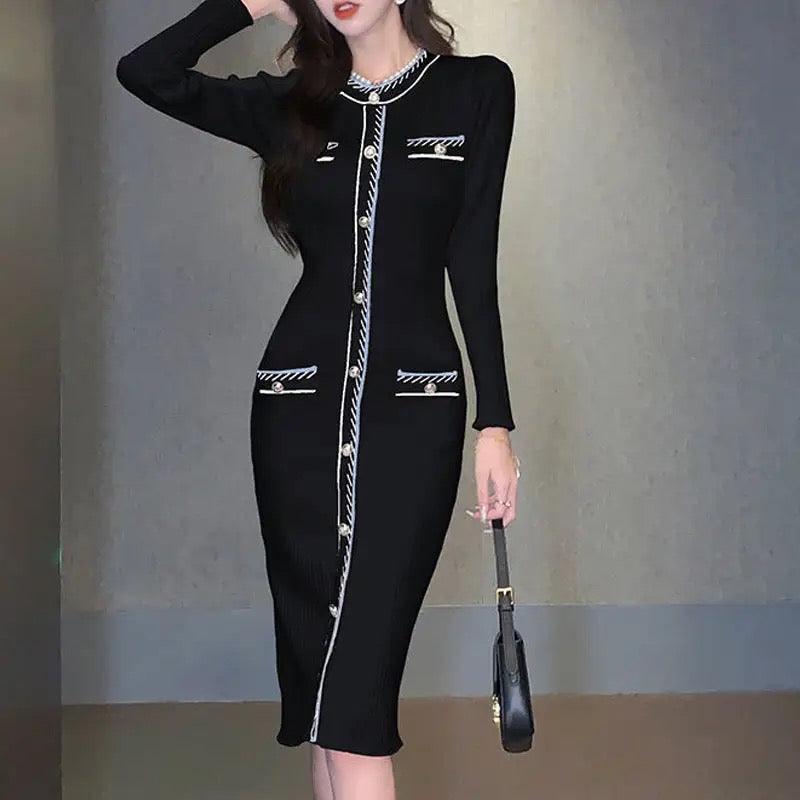 Reller Vintage Woolen Bodycon Dress - Alamode By Akanksha