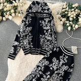 Fary Floral Woolen Coord Set - Alamode By Akanksha