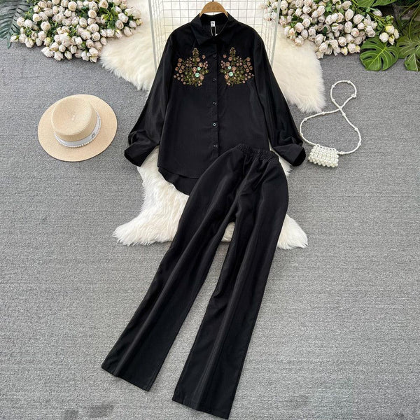 Maria Embroidered Set of Top and Pants