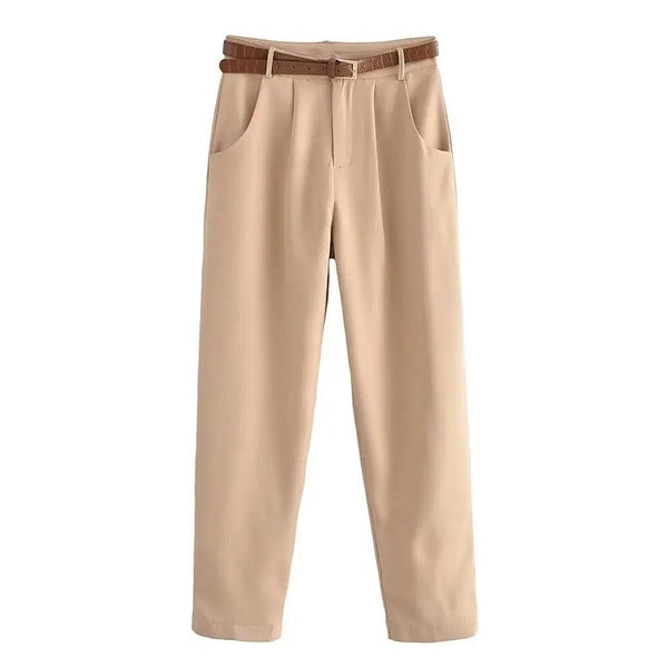 Yale High Waist Pants with Belt - Alamode By Akanksha
