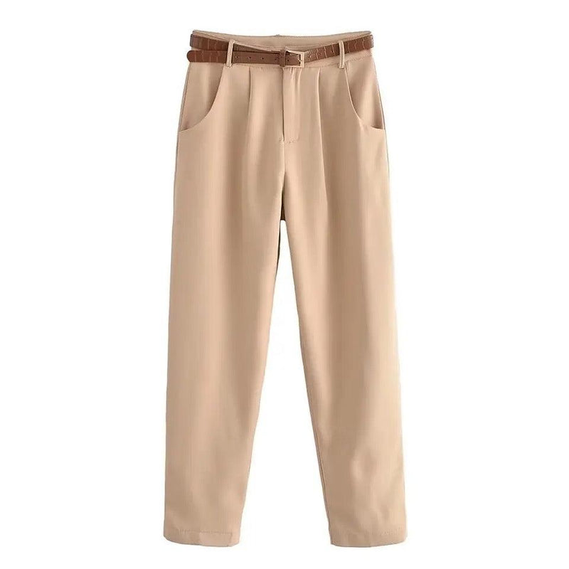 Yale High Waist Pants with Belt - Alamode By Akanksha