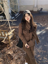 Tokyo Knitted 3PC Coord Set With Scarf- Luxe Collection - Alamode By Akanksha