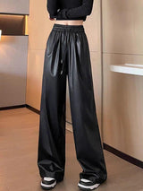 Kemberly Wide Leg Leather Pants - Alamode By Akanksha