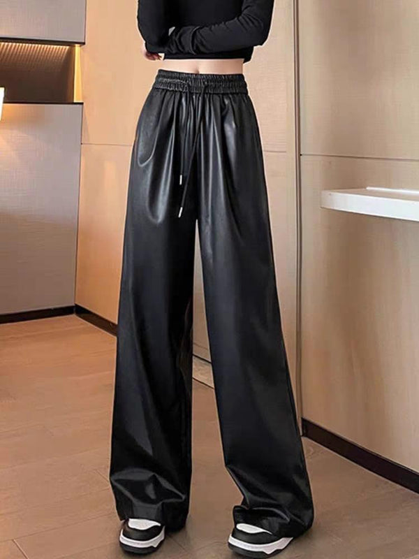 Kemberly Wide Leg Leather Pants - Alamode By Akanksha