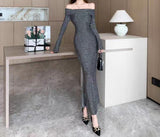 Chicca Off Shoulder Bodycon Evening Dress - Alamode By Akanksha