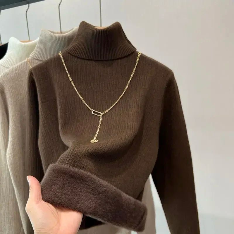 Milano Fleece Lined Turtleneck Sweater