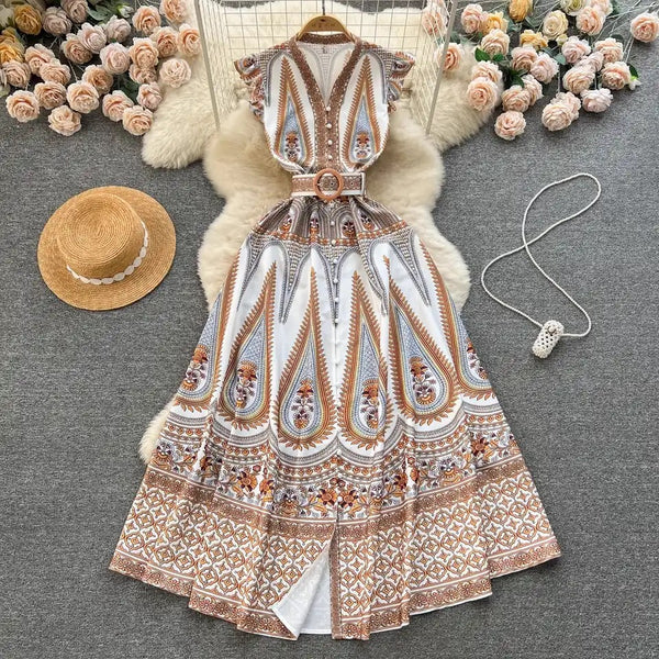 Lizba Vintage Statement Maxi Dress