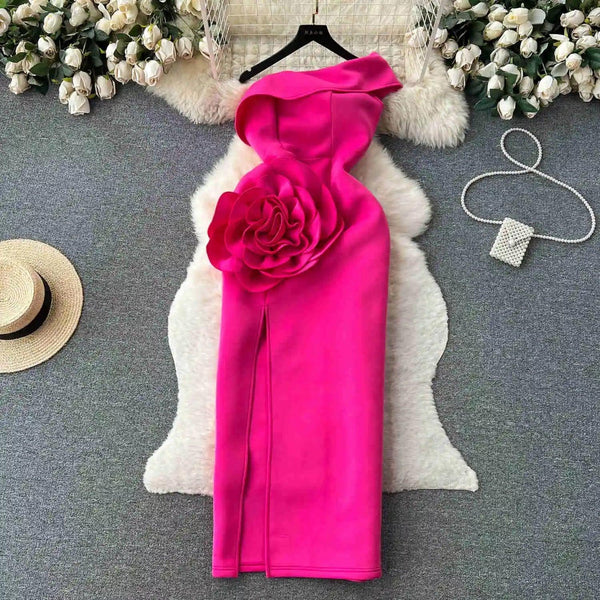 Desbam Pink Rosette Dress - Alamode By Akanksha