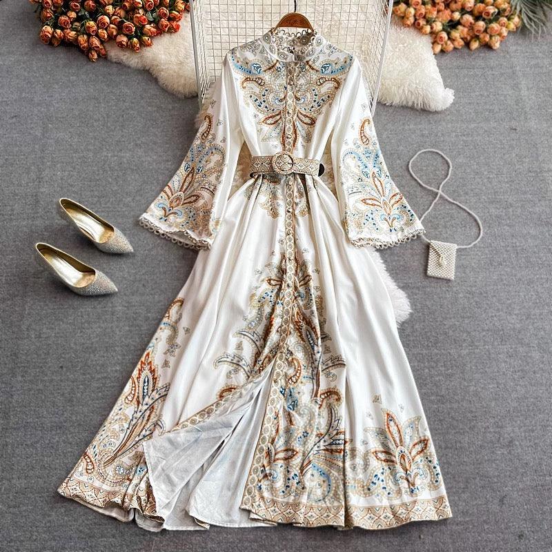 Rubeya Vintage Statement Maxi Dress - Alamode By Akanksha