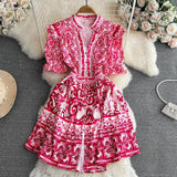 Bologna Porcelain Summer Vintage Dress - Alamode By Akanksha