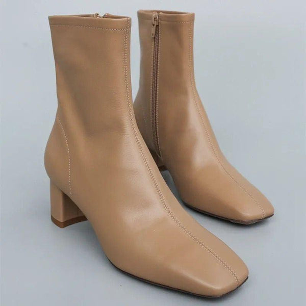 Dan Short Leather Ankle Boots - Alamode By Akanksha