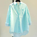 Lotus Striped Summer Oversized Shirt