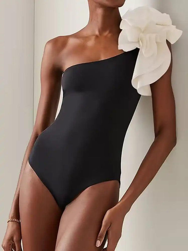 Delsa Rosette One Shoulder Swimsuit
