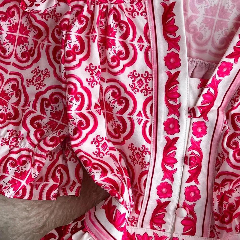 Bologna Porcelain Summer Vintage Dress - Alamode By Akanksha