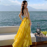 Saz Summer Maxi Dress in Yellow - Alamode By Akanksha