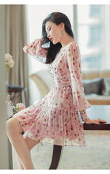 Paisley V-Neck Floral Mini Dress - Alamode By Akanksha
