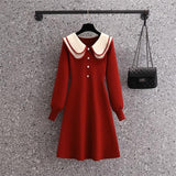 Jasper Doll Collar Knitted Dress - Alamode By Akanksha