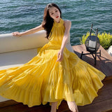 Saz Summer Maxi Dress in Yellow - Alamode By Akanksha
