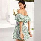 Venice Luxe Summer Dress in Green - Alamode By Akanksha