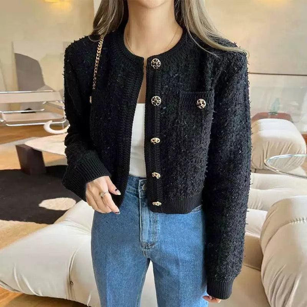 Elena Cropped Button Down Cardigan - Alamode By Akanksha