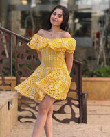 Ravello Luxe Summer Dress in Yellow - Alamode By Akanksha