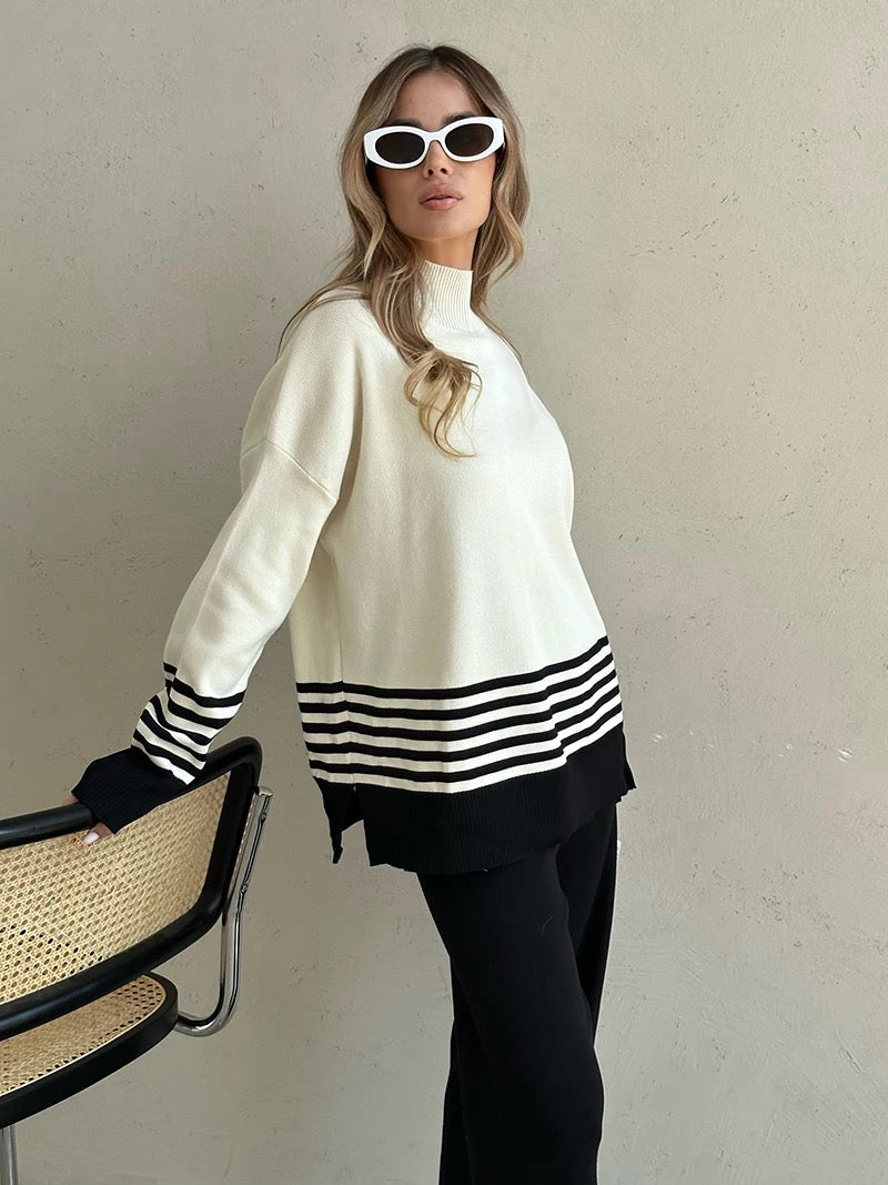 Ariana Striped Premium Winter Coord Set - Tracksuit