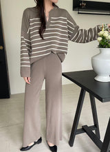 Rachel Striped Woolen Coord Set - Alamode By Akanksha