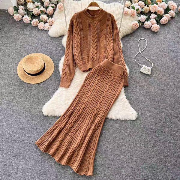 Salma Knitted Woolen Coord Set