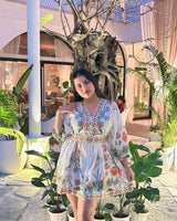 Tropical Vintage Dress with Belt