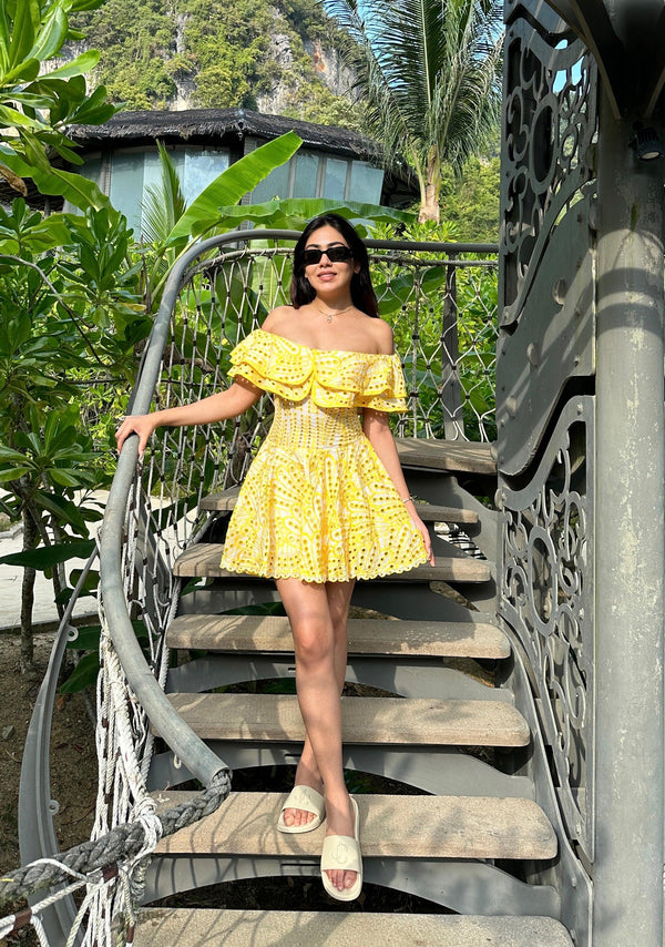 Ravello Luxe Summer Dress in Yellow