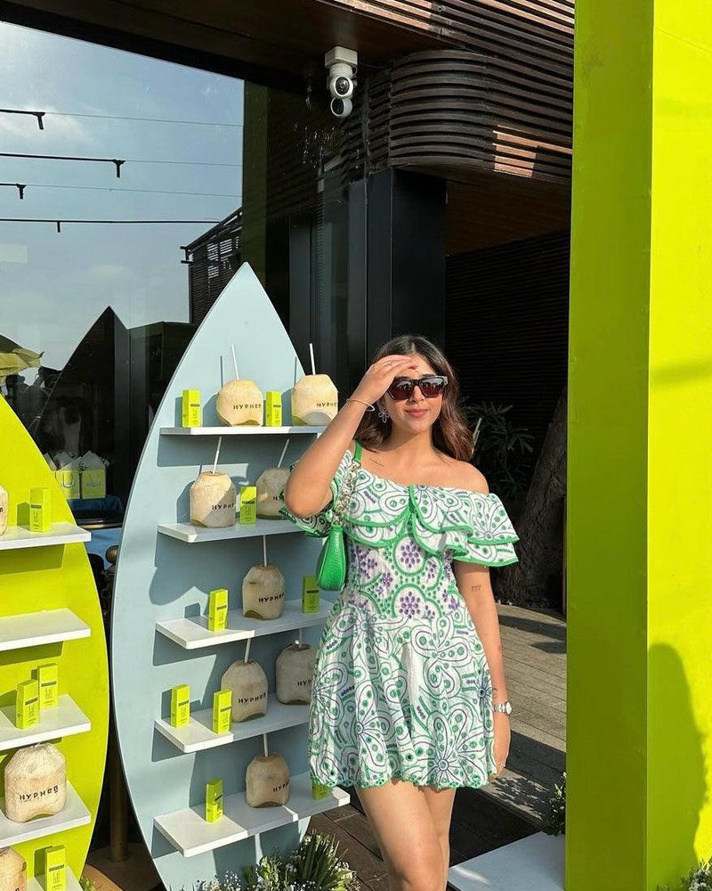 Venice Luxe Summer Dress in Green - Alamode By Akanksha