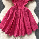 Rebecca Statement Eyelet Dress - Alamode By Akanksha